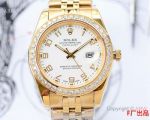Rolex DateJust 40 Watch All Gold White Arabic Dial 40mm